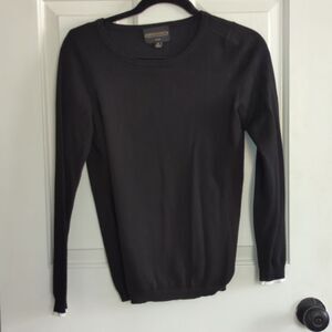 Absolutely Markle Black Crew Neck Pullover Sweater – Lurex Trim, Size S